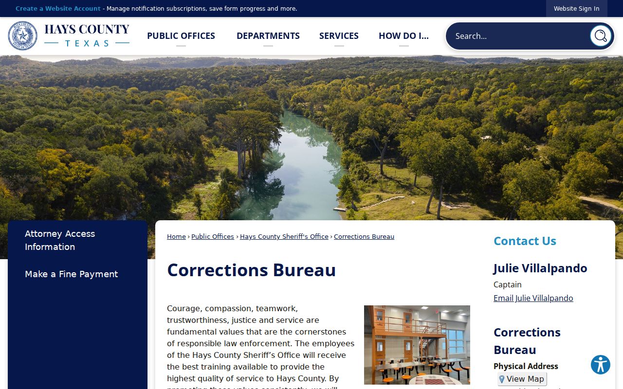 Hays County arrest lookup Corrections Bureau information