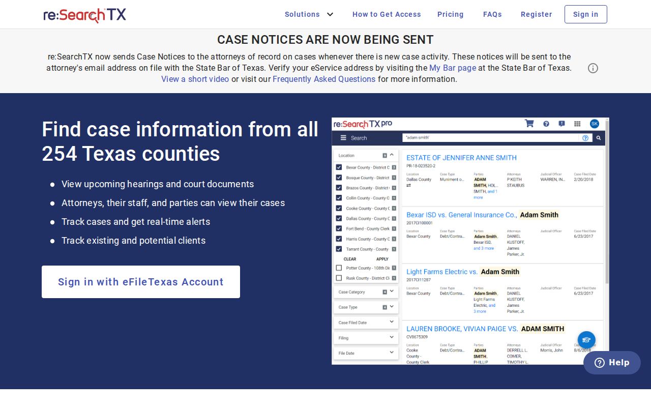 Hays County criminal court cases comparison with re SearchTX