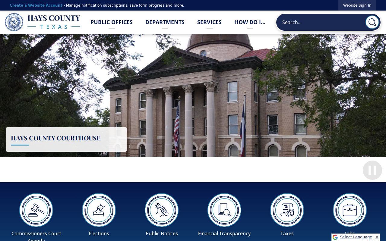 Hays County criminal history government records directory