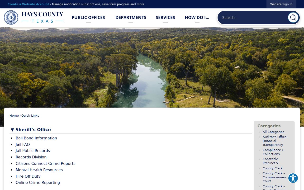 Hays County criminal records Sheriff records and jail links